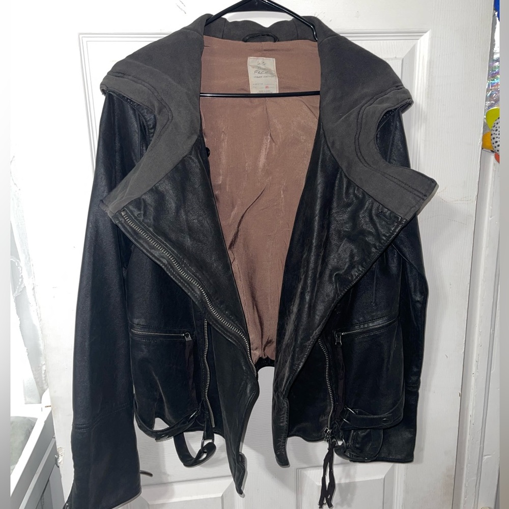 Free People We The Free Cleo Vegan Leather Jacket XL